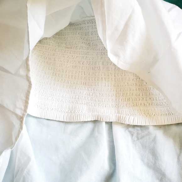 White Ruffled Cotton Shirt/ Blouse - Picture 4 of 4